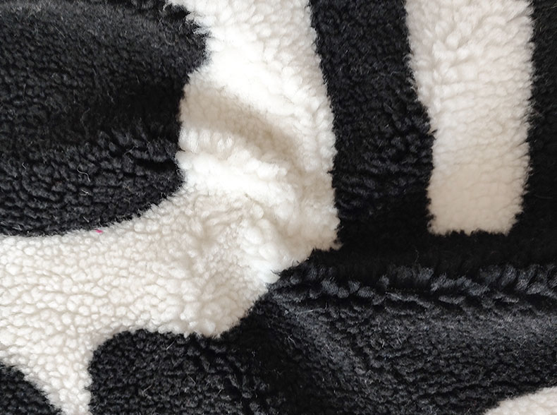 Polyester Custom Single Side Printed Sherpa Fleece Fabric For Garment Blanket