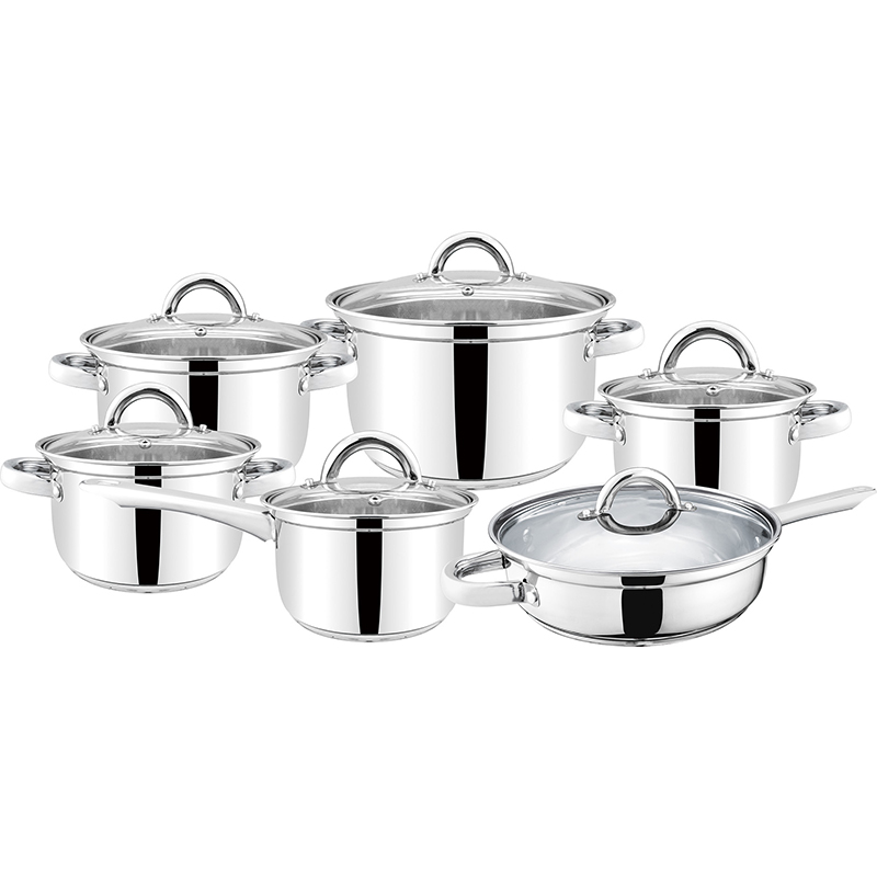 Stainless Steel 201 Material 12pcs Cooking Pots And Pans
