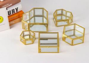 Quality Glass Greenhouse heart shape Lace jewelry accessories gift package box cover circle boxes glass display box wholesale