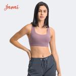 Strappy Sports Bra For Women Sexy Crisscross Back Adjustble Button Yoga Running