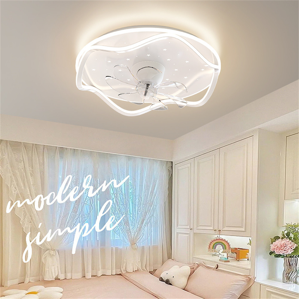 52 Flush Mount Bladeless Ceiling Fan With Light And Remote