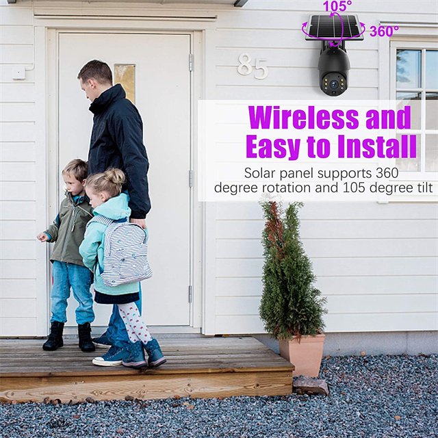PIR Radar Tuya Smart Camera PTZ 355 Solar Powered Wireless Outdoor Security Camera