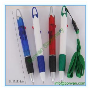 Quality stylish multi color plastic Promotional Ballpen with lanyard wholesale