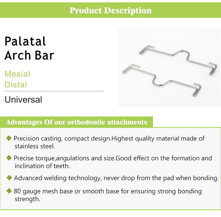 Medical Orthodontic Accessories Stainless Steel Dental Palatal Arch Bar Mesial