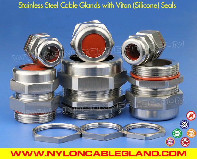 Weather & Ozone Resistant 304,316,316L Stainless Steel IP68 Cable Gland with Silicone Seal & O-ring