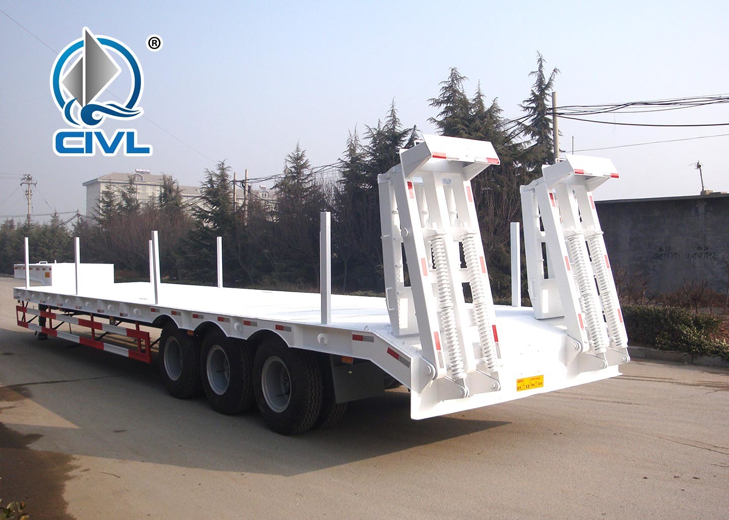 CIVL China 3 Axles 40 Feet Container Carrying Semi Trailer Trucks With JOST Landing Leg