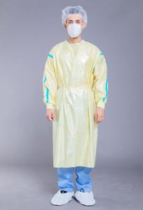 Quality 50GSM Reusable Yellow Stripe General Medical Isolation Gown wholesale