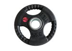 Black Gym Fitness Accessories / Fixed Rubber Weight Plate For Body Building