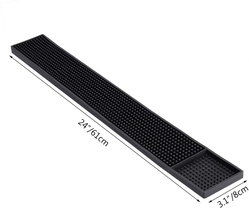 Minglu BM-005 Custom logo Rubber Bar Mats, Non-Slip Bar Service Spill Mat Restaurant Kitchen Counter Bar Pad