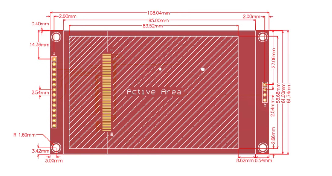 320x480 SPI TFT Module 4.0 Inch LCD Display With Touch Screen