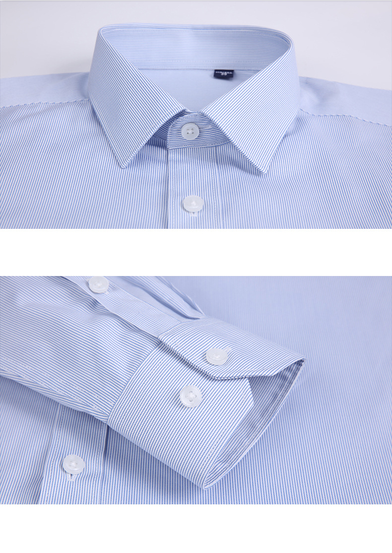 Formal Office Men's Shirt Short Long Sleeve Dress Shirt in Viscose/Polyester/Spandex