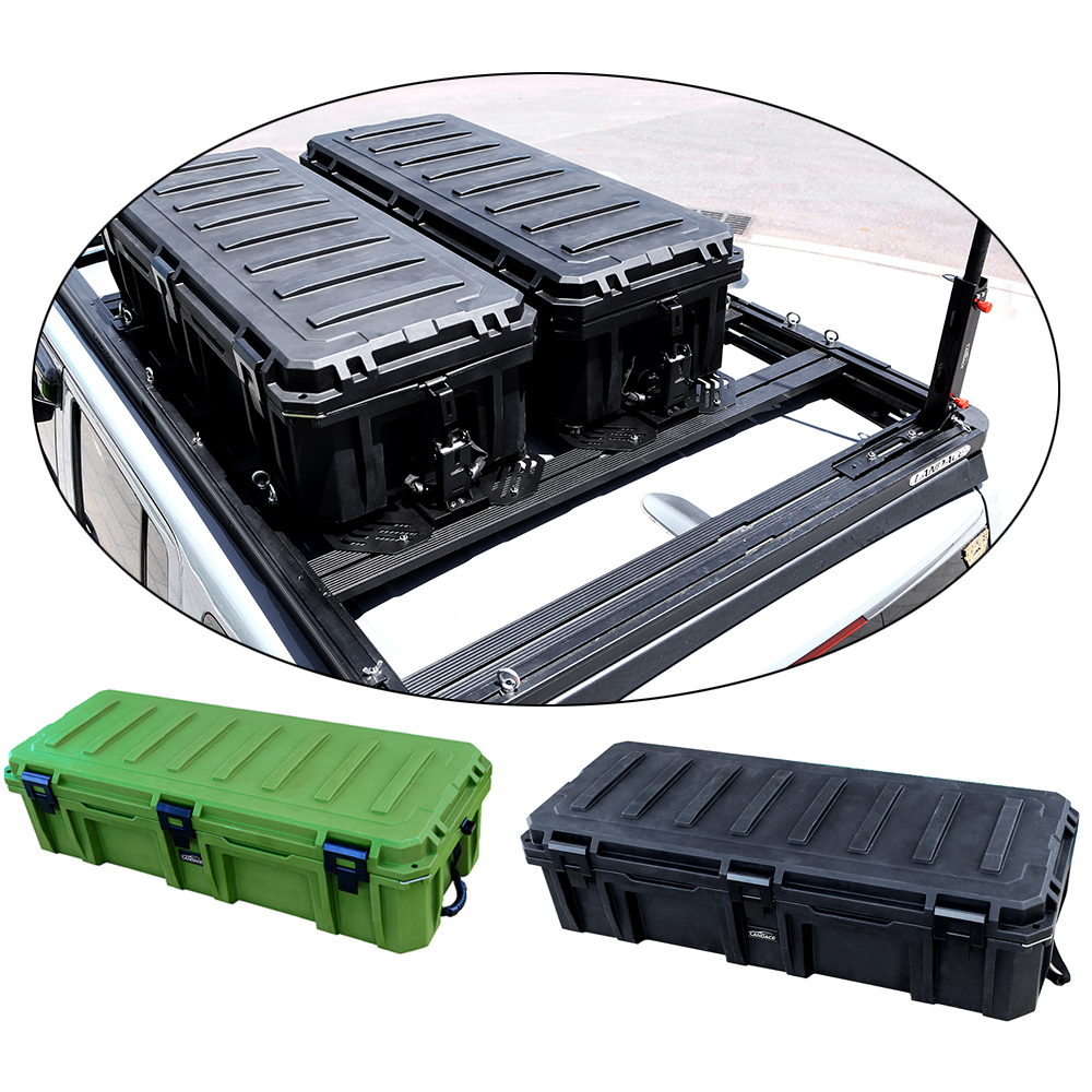 2001-2008 Year Aluminium LLDPE Green Roof Rack Mounted Heavy Duty Tool Box for Design