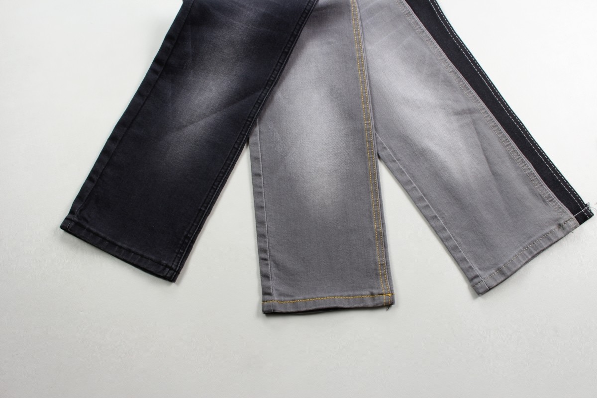 Wholesale and high quality 9.4 oz dark gray stretch jeans denim fabric