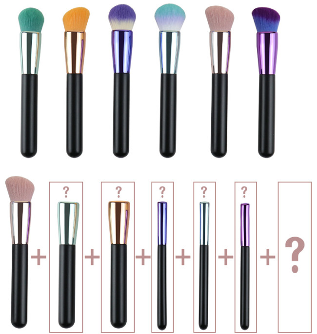 Cruelty Free Facial Makeup Brush Aluminum Ferrule Single Foundation Brush Blusher