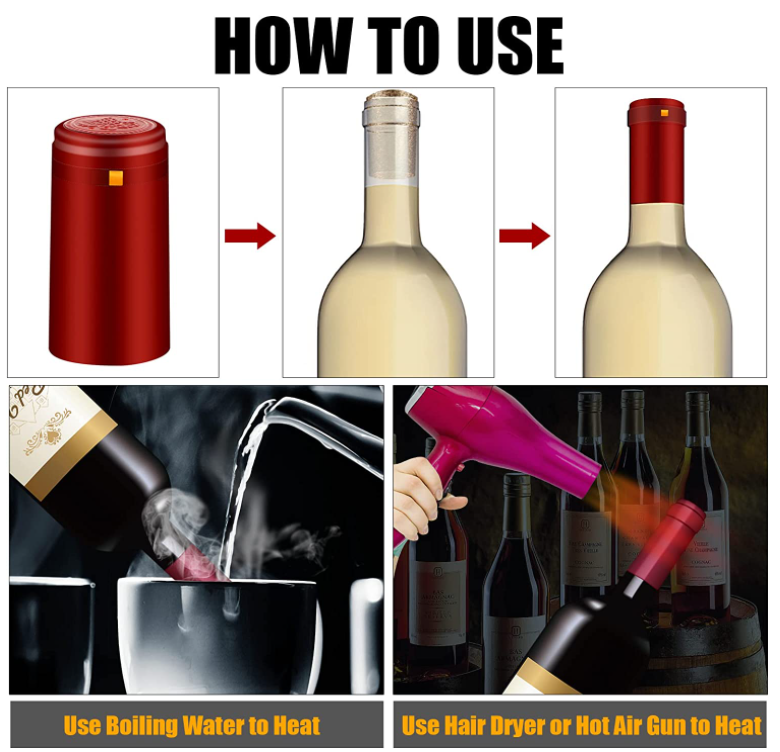 Wine Bottle Stopper Shrink Pack Sleeve Clear PVC Heat Shrink Capsules