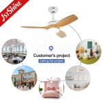 Small Space 35 Inch Solid Wood Blades Ceiling Fan with LED Light Motor DC Pure