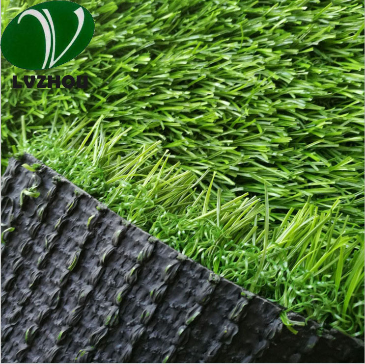 Three Colors Synthetic Playground Turf / 14 Stitch 30mm Artificial Grass