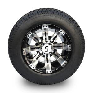 Quality 205/50-10 DOT Low Profile Street Tires And 10 Inch Golf Cart Machined/Glossy Black Wheels Combo 4 Ply Rated wholesale