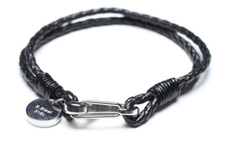 Leather Bracelet, Stainless Steel Clasp, 8 Inches