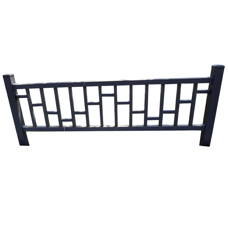 Fluorocarbon Coating Forged Black Wrought Iron Guardrail Fence Balcony Railing