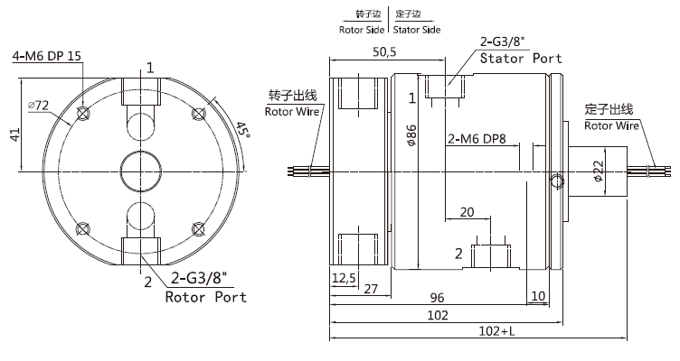 Hybridry hydraulic rotary joint