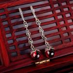 Antique Thai Silver Jewelry Sterling Silver Red Garnet Marcasite Drop Dangle