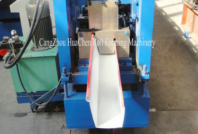 18 Roller Stations Rain Gutter Forming Machine With Manual / Hydraulic Uncoiler