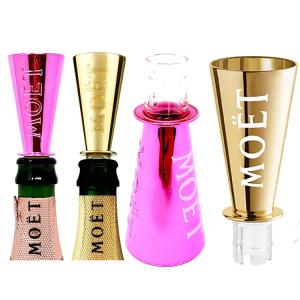Quality FDA Gold Plated Moet Chandon Champagne Sipper Embossed Logo wholesale