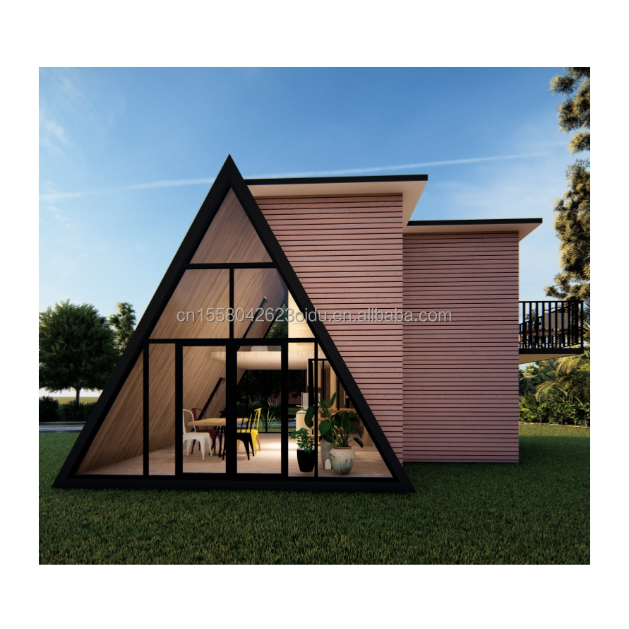 Detachable Container and Aluminum Alloy Windows CE EU Certified Modern Luxury Prefab Triangle House for Office or Warehouse