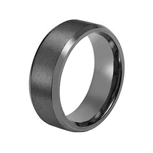 Fashion Men Tungsten Ring Engagement Wedding Bands Black Tungsten Carbide Brushed Ring