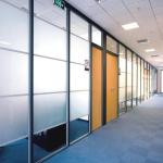 12mm Tempered Glass Office Partition With Aluminum Profiles