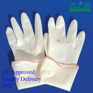 Quality Solid Medical Hand Gloves , Finger Textured Surface White Medical Gloves wholesale