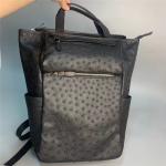 Casual Style Authentic Real True Ostrich Skin Men's Large Blue Travel Backpack
