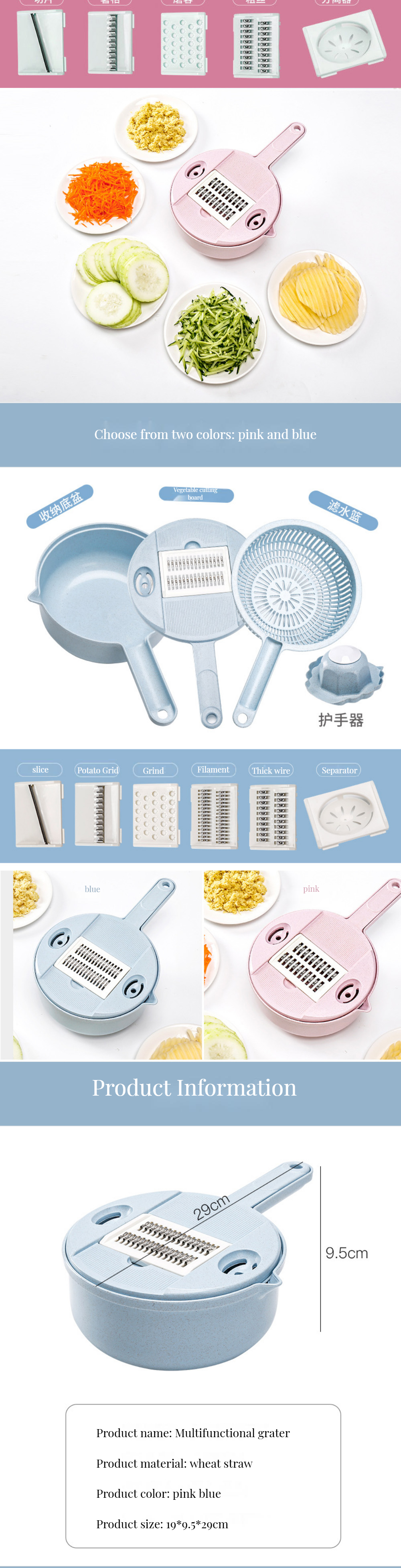Hand Vegetable Slicer Smart Multifunctional Fruit Cutter Kitchen Tools Bowl Shape Good