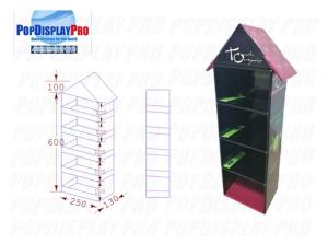 Quality Promotional Counter Cardboard PDQ Displays Tubes 3 Shelf For Sale Macha Tea wholesale