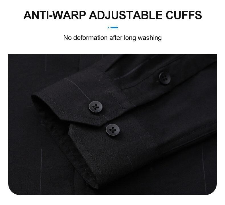 5000 2023 Spring End Men's Business Casual Middle-Aged Slim Iron-Free Striped Ice Silk Shirt
