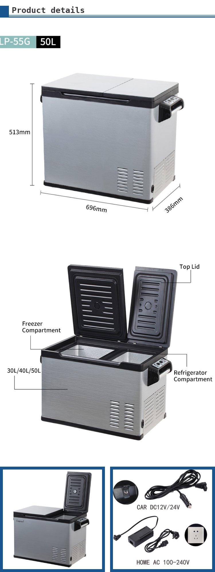 Portable Compressor Car Fridge Freezer 17 Kgs Solar Fridge And Car Mini Fridge 220v 12v