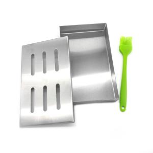 Quality Matching Cigarette 21cm Barbecue Smoker Box 430ss Wood Chip Box For Grill wholesale