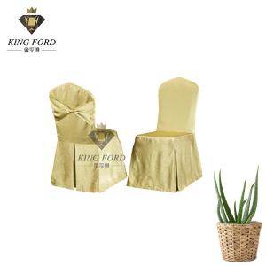 Quality 100% Polyester Jacquard Wedding Dining Chair Slipcovers Plain Dyed wholesale
