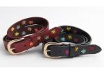 Womens Fashional Ladies Slim Leather Belts With Colorful Stitching