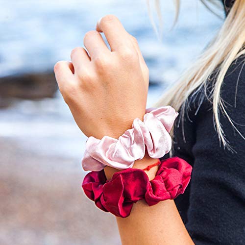 Women Silk Hair Scrunchies Custom Logo Silk Scrunchies Hair Acacessory