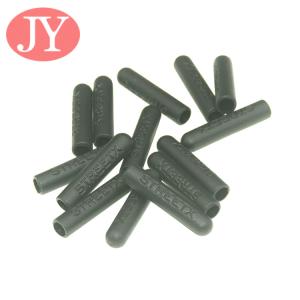 Quality Jiayang aglet Debossed logo matte black color tube shape ABS plastic tipping plastic aglets wholesale