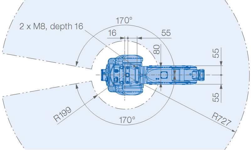 Industrial robot arm YASKAWA GP8 ACC for pick and place in corrosive Environments 8kg Payload 727mm Arm robots