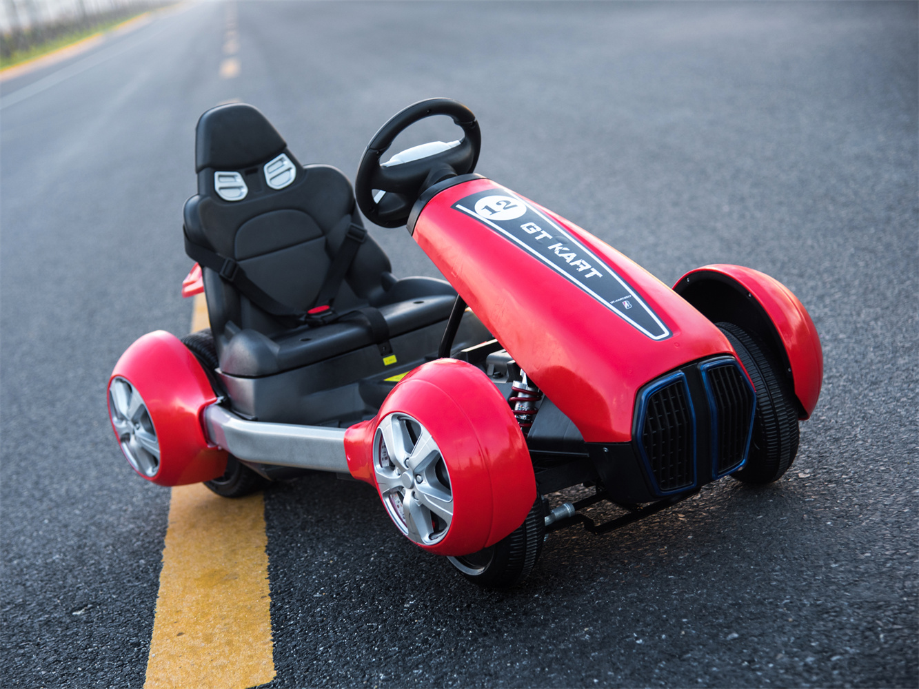 3-12 Year Olds Electric Go Kart Ride-on Car with Remote Control Max Loading 30kg