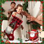 6 Pieces Christmas Stocking 18 Inches Fireplace for Family Holiday Mantel