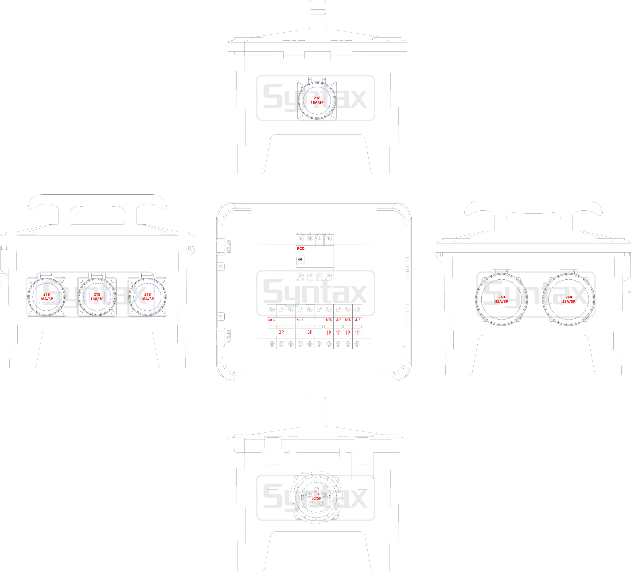 Syntax MP24 32A Three Phase Stage Event Power Distribution Boxes Portable For Philippines Airport
