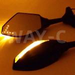 Universal Rearview Motorcycle Side Mirror Glass LED Material