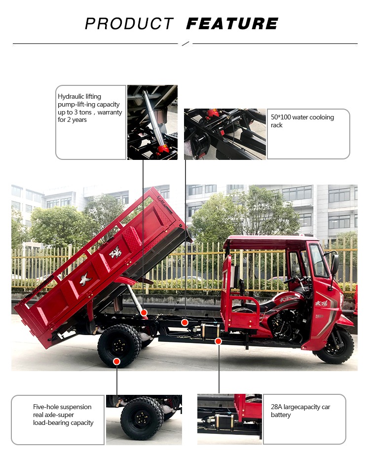 High Capacity 3 Wheel Cargo Tricycle for Adults in Indonesia Payload Capacity ≥400kg