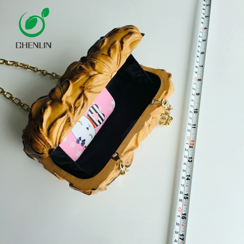 Leisure Style Wood Leather Bag Customized Size Handmade Accessories