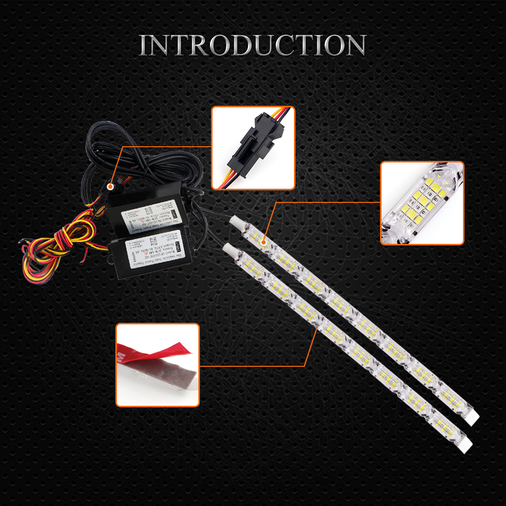 12V Two Way Streamer DRL 16SMD Strobe Light For Truck